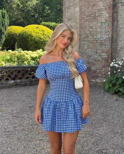 Mini Dress Cobolt Gingham