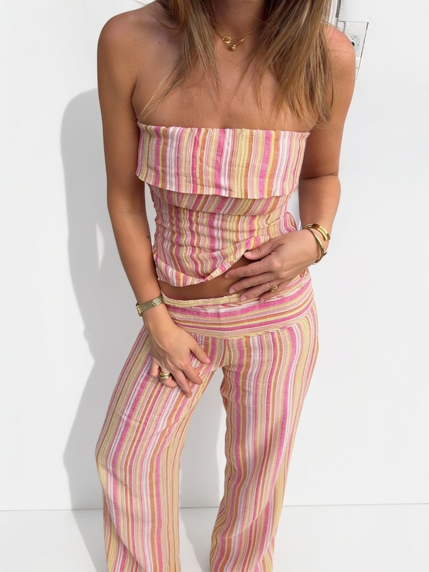 Striped Bandeau Set